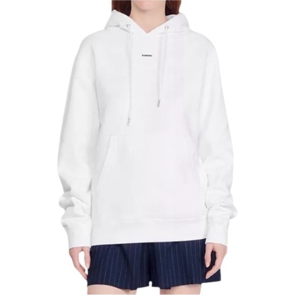 NEW NWT SANDRO White Hoodie with small logo
